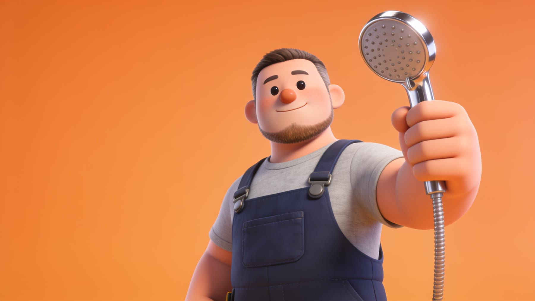 Monteur mit Duschkopf